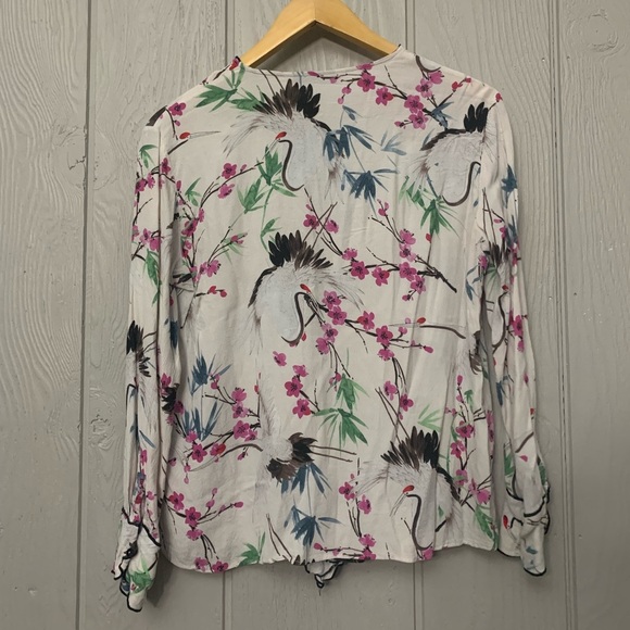 Zara long sleeve ruffle blouse floral print size medium - Picture 6 of 6